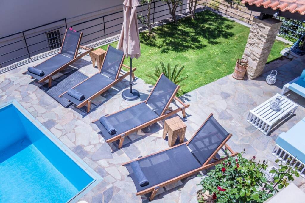 Villa Ventus, 40Sqm Private Pool & Hot Tub! Roussospítion エクステリア 写真